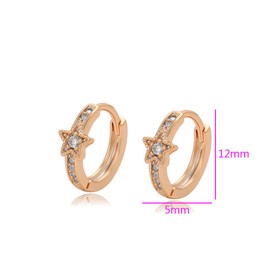 XUPING Small Star Hoop Earrings 18K Gold Earrings Hypoallergenic Jewelry For Women Cubic Zirconia Hoop Earrings for Women Sparkly Fashion Jewelry, Copper Alloy, Cubic Zirconia