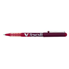 Pilot VB5V ball liquid ink rollerball pens pack of 6Red Fine Metal Pasteaa