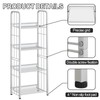 Azheruol White 5 Tiers Tall Bookshelf, Industrial Storage Shelf, Multifunctional