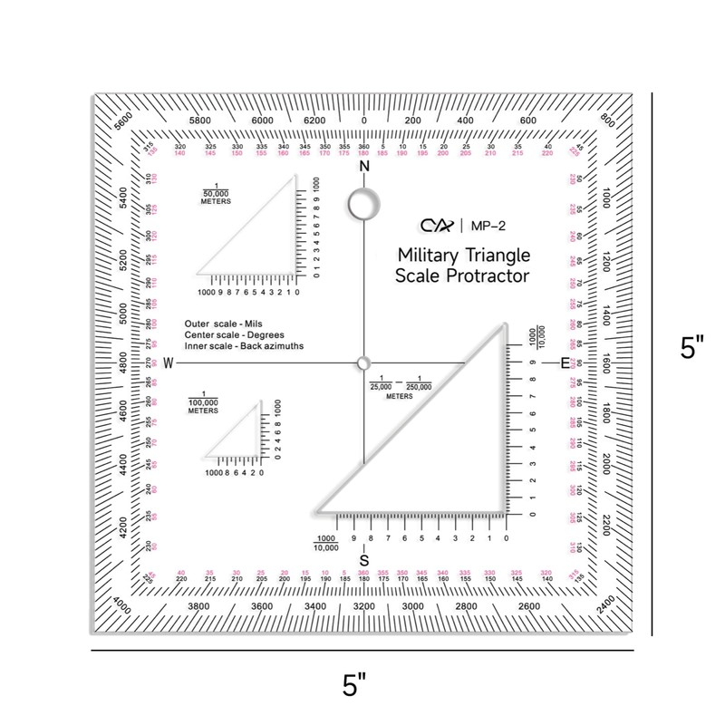 CYA Military Map Protractor Coordinate Scale Map for Land Navigation,