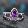 XIALV Gorgeous Purple Cubic Zirconia Bridal Prom Engagement Pear Shaped