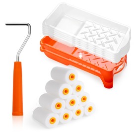 HANJKINZ Foam Paint Roller，18Pcs 2 Inch Small Paint Roller Kit with High-Density Foam Paint Roller, Paint Tray and Liner, Mini Paint Roller for Painting Wall, Door, Cabinet, Furniture