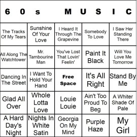 banginmeats 100 60s Music Bingo Cards Printed And Laminated With Playlists