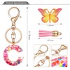 JINGUAZI Initial letter Keychains for Women Tassel Butterfly Pink Cute