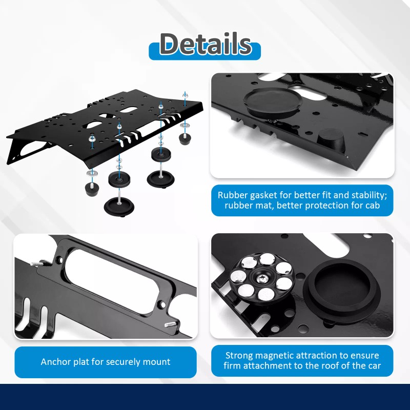 SI No Drilling Magnetic Light Bar Cab Mount for Ford