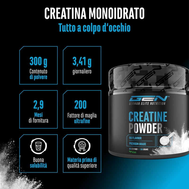 Creatina in polvere - 300 g - Creatina monoidrato in