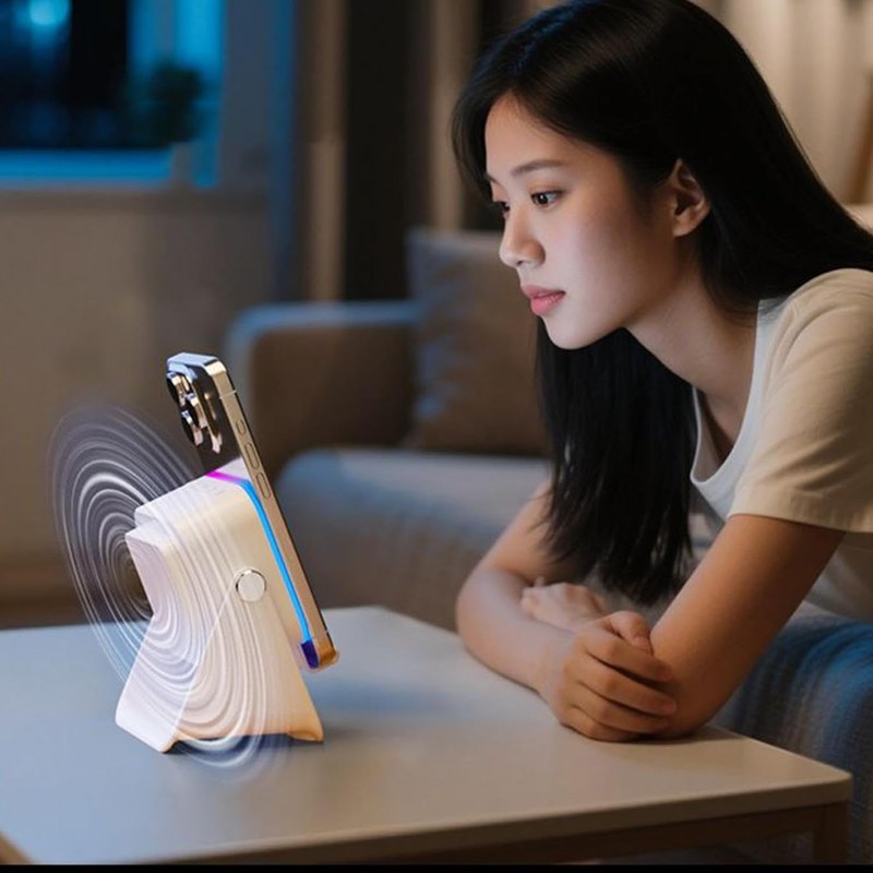 Wireless Induction Speaker Phone Stand Speaker Induction Audio Led Light