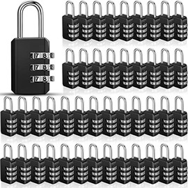 Chumia 50 Cerraduras de Combinación Pequeñas 3 Dígitos Candado para Casillero Gimnasio Escolar Equipaje Maleta Mochila Cerca Caja Herramientas Puerta Estuche Almacenamiento con Cerrojo