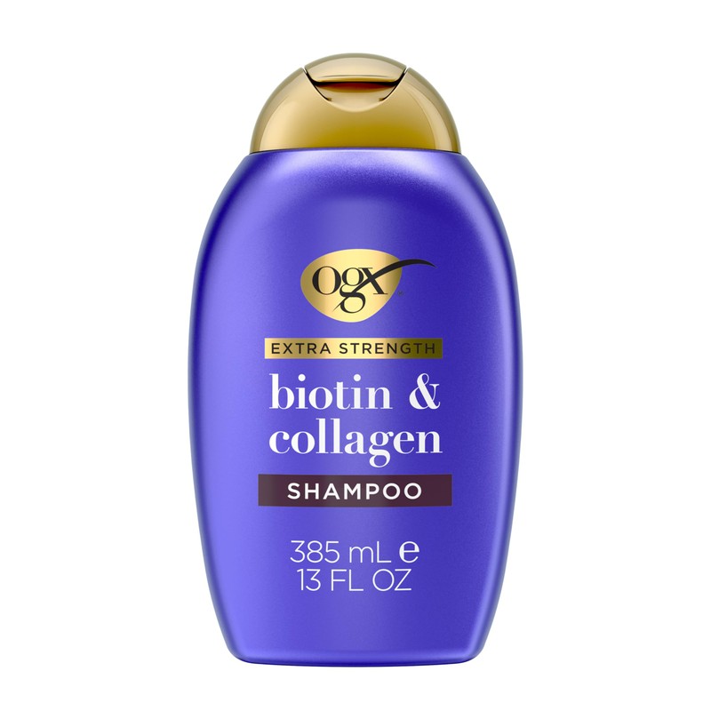 OGX, Shampoo Volumen y Fuerza Extra de Biotina y Colágeno,