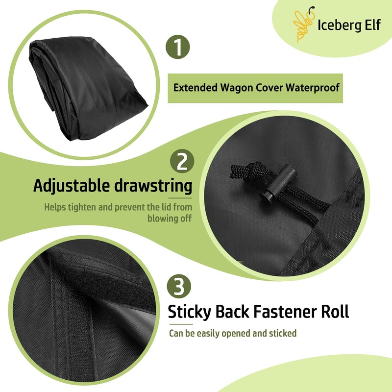 Iceberg Elf Extended Wagon Cover,Waterproof Wagon Covers,54" L x 22"