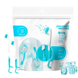 The Evolution of Oral Care Whitening | Prepasted On-The-Go Whitening Toothbrushes | 4-in-1 (Paste + Brush + Floss + Pick) | Individually Wrapped | Disposable | Travel Toothbrushes - (3-Pack)