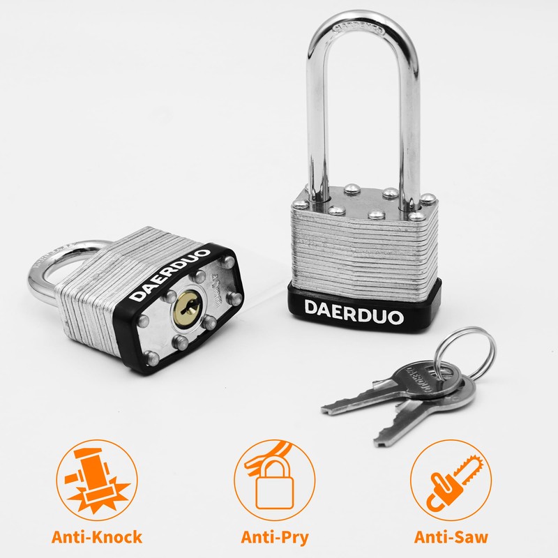 DAERDUO 24 Pack 40 mm (1-9/16") Keyed Alike Laminated Padlocks