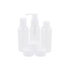 Spilbergen Airplane Travel Kit - 7 Bottles for Liquids up to 100 ml, Clear Case, BPA Free, White Lids, White