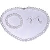 Fashion Jewelry ~ White Faux Pearls Necklace Earrings and Bracelet