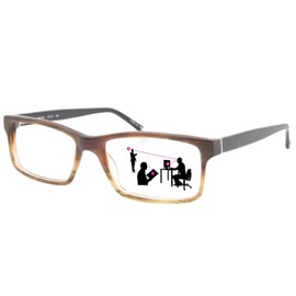 Sightline Progressive Multifocaus Reading Glasses for Men and Women Premium Optical Quality Italian Acetate Frame Brown 2.50