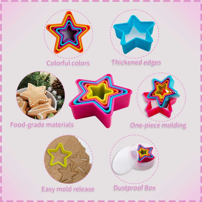 Cookie Cutter Set - 5 PCS Premium Star Shaped Cookie
