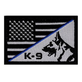 K-9 USA American Flag Thin Blue Line Police Swat Hook Patch (PK1)