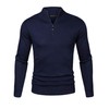 Sykooria Men's Jumper Turtle Neck 1/4 Zip Sweater Long Sleeve Warm Cotton Knit Sweatshirt Pullover Tops Aegean Blue