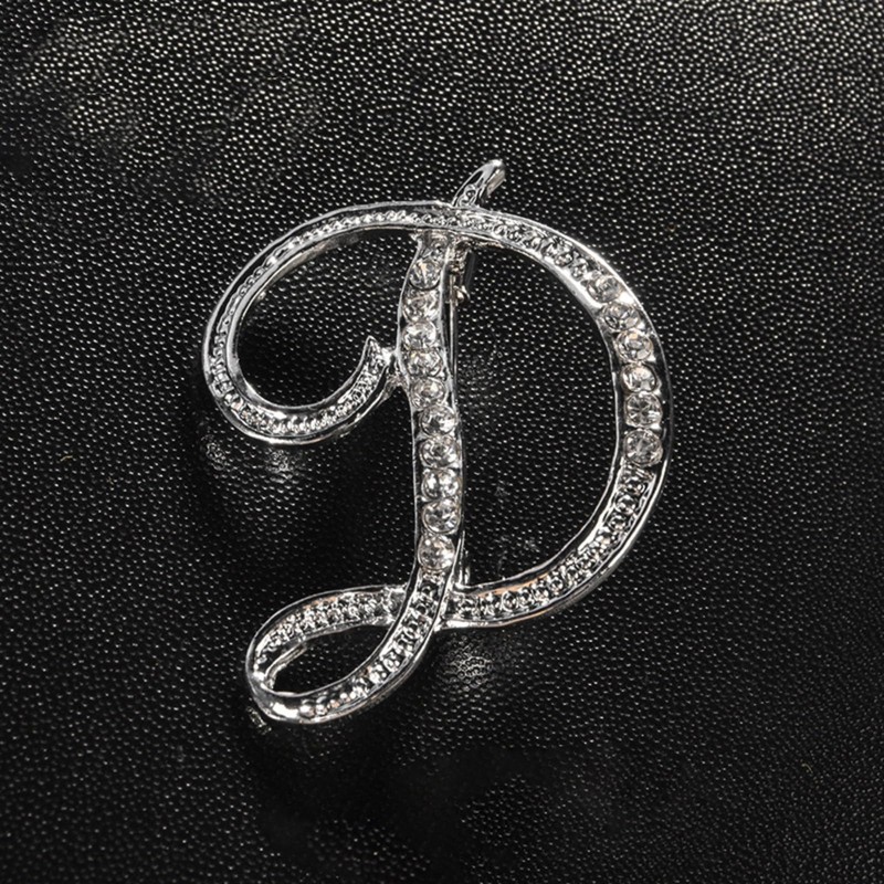 Brooches and Pins for Women Initial Custom Bat Brooch Rhinestone