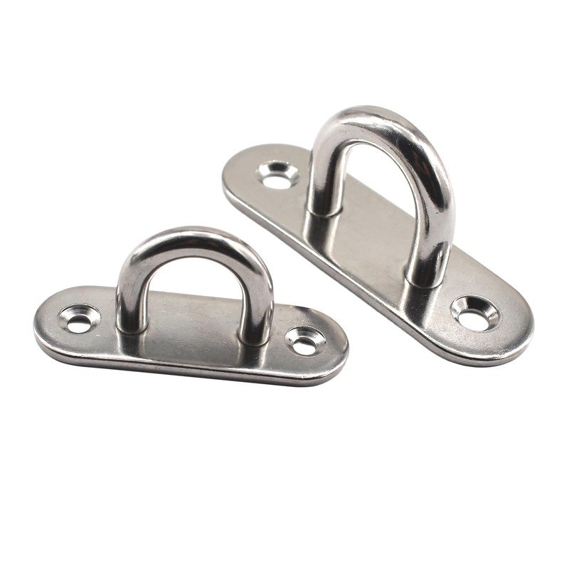 6 Pieces M5 304 Stainless Steel Oblong Pad Eye Plate