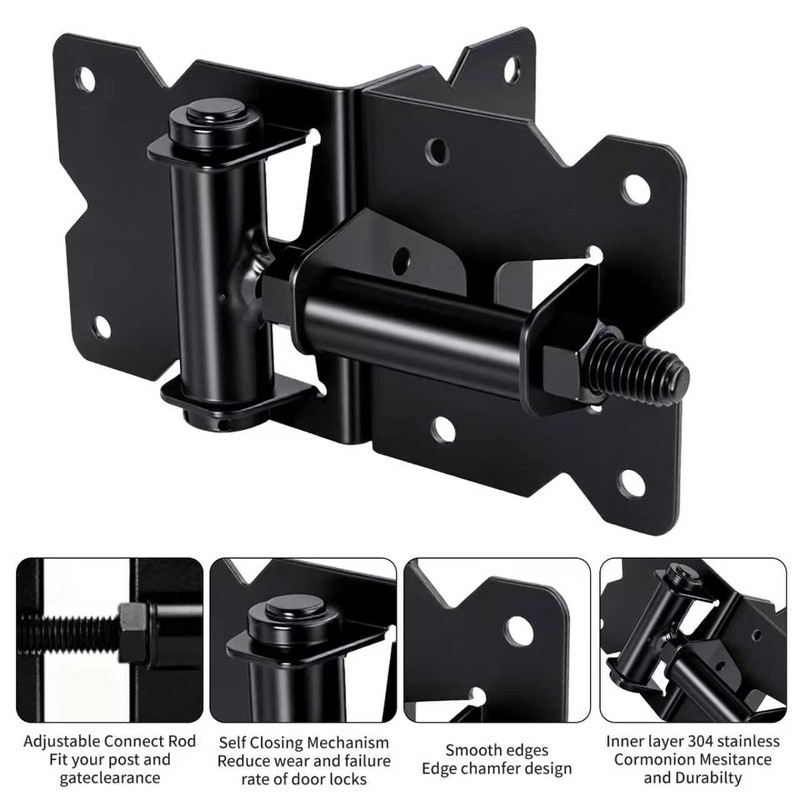 Self Closing Gate Hinge and Latch Kit for Wooden/Vinyl Fence