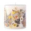 ANDALUCA Pressed Real Flowers Handcrafted Botanical Floral Pillar Candle (Sunlit
