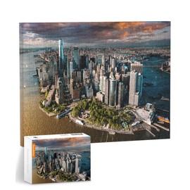 PieceRelax Canvas Wall Art Puzzles for Adults - Henry Do - Aerial Photography - New York City, USA Unique Gift & Home Décor with Plastic Jigsaw Puzzle Artwork for Living Room Bedroom [HN1308]