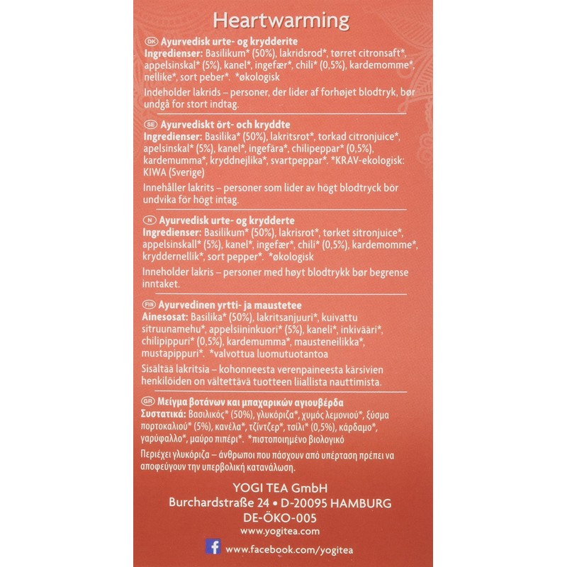 Yogi Tea Heartwarming Tea Bags