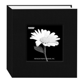 Pioneer Photo Albums 100 Pocket Fabric Frame Cover Photo Album, Deep Black
