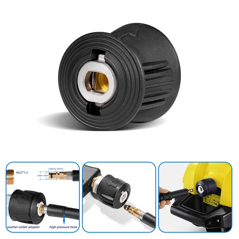 YUET High Pressure Washer Quick-Fitting Pipe Coupling M22F to Nilfisk