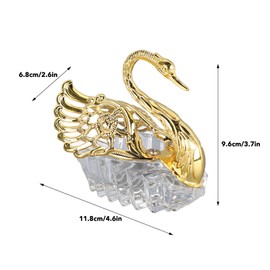 Tomotato Sugar Bowl, Swan Shaped Sugar Storage Jar Metal Candy Serving Dish Golden Cookie Storage Bowl Party Snack Plate for Home Buffet Hotel Bar Decoration