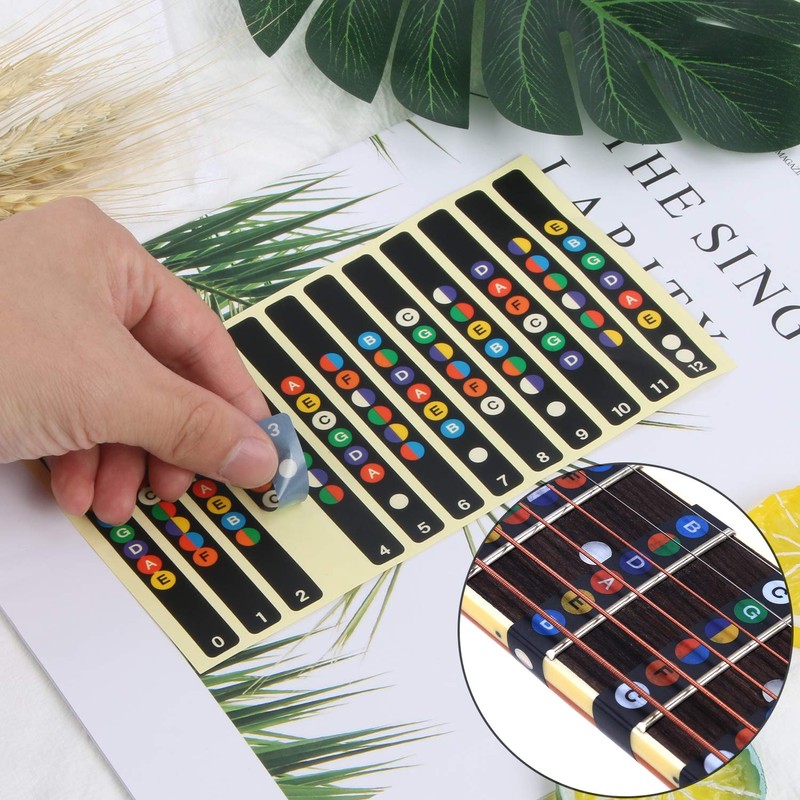 2 Pcs Guitar Fretboard Stickers, Guitar Note Stickers, Learn Guitar