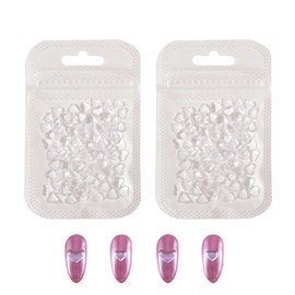 3D Heart Nail Art Charms, 200 Pieces, Cute Clear Acrylic Heart Nail Charms, Flatback Heart Nail Rhinestones Gems, 5 mm, 6 mm Resin Nail Jewellery Decorations for Women, Girls, DIY Manicure Accessories