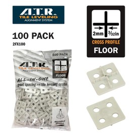 ATR Tile Leveling Alignment System 100 2mm Floors Cross Spacing Plate