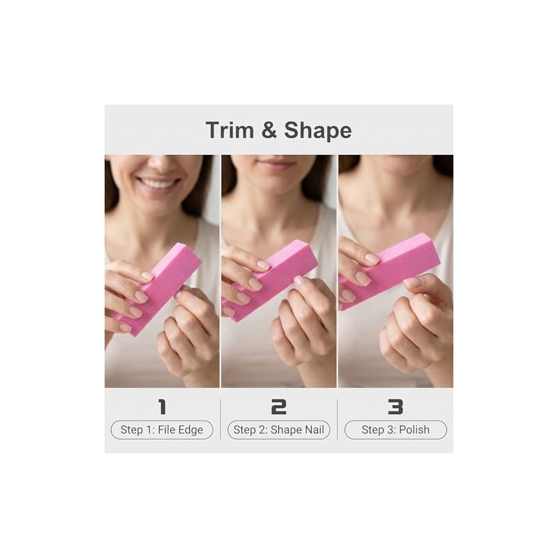 12PCS Colofull Square Nail File Sponge Art Buffer Buffing Polishing