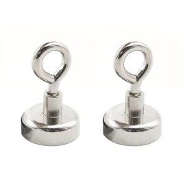 2 Pieces Fishing Magnets, Heavy Duty Strong Rare Earth Neodymium Magnet, Super Remove Retrieval Magnets for Recovery Fishing, D-20mm