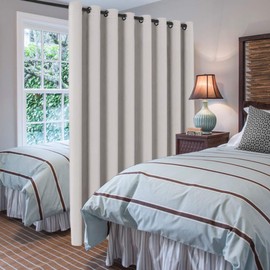 H.VERSAILTEX Blackout Patio Curtains 100 x 84 Inches for Sliding Door Extral Wide Blackout Curtain Panels Thermal Insulated Room Divider - Grommet Top, 7' Tall by 8.5' Wide - Stone