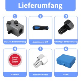 Brake Line Flaring Device for DIN Flares, 3/16 Inch Pipe Extension Tool, Flaring Device, Brake Line, Car Set for 4.75 mm Car Brake Lines