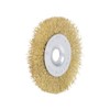 sourcing map 4-Inch Wire Wheel Brush Bench Brass Plated Crimped