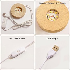 FullGen 3D Planet Night Light for Christmas, Space Galaxy Crystal Ball with Wooden Base, Engraved Solar System Crystal Ball with LED Light Base for Kids, Gift for Family Lovers Thanksgiving