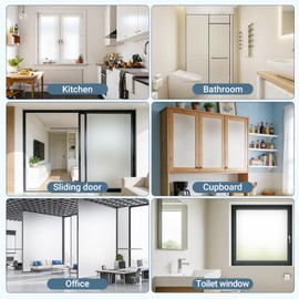 Lovepea Pure Frosted Glass Window Privacy Film 24 Hour Two Way Privacy, Removable, Static Cling, Ideal for Privacy scenarios Such as Home Office Doors and Windows (29.5 x 78.7 Inch)