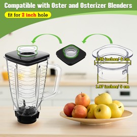 Avenuebool 2 Packs Blender Lid Filler Cap Compatible with Oster 4903 Square Jar, Clear Plastic Center Cover Compatible with Osterizer Lid Replacements, Part Number 024997-010-089