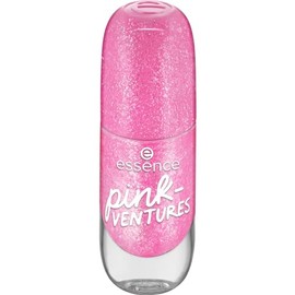 essence gel nail colour 07 pinkVENTURES, long-lasting nail polish, quick-drying, colour-intensive, shiny, express result, glittering pink, 8 ml