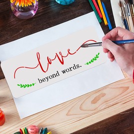 OOTSR Pack of 8 Stencils for Painting on Wood, DIY Stencils Inspirational Word Stencils for Painting, Plastic Stencils Templates for Scrapbooking, Wooden Floors Art Decorations