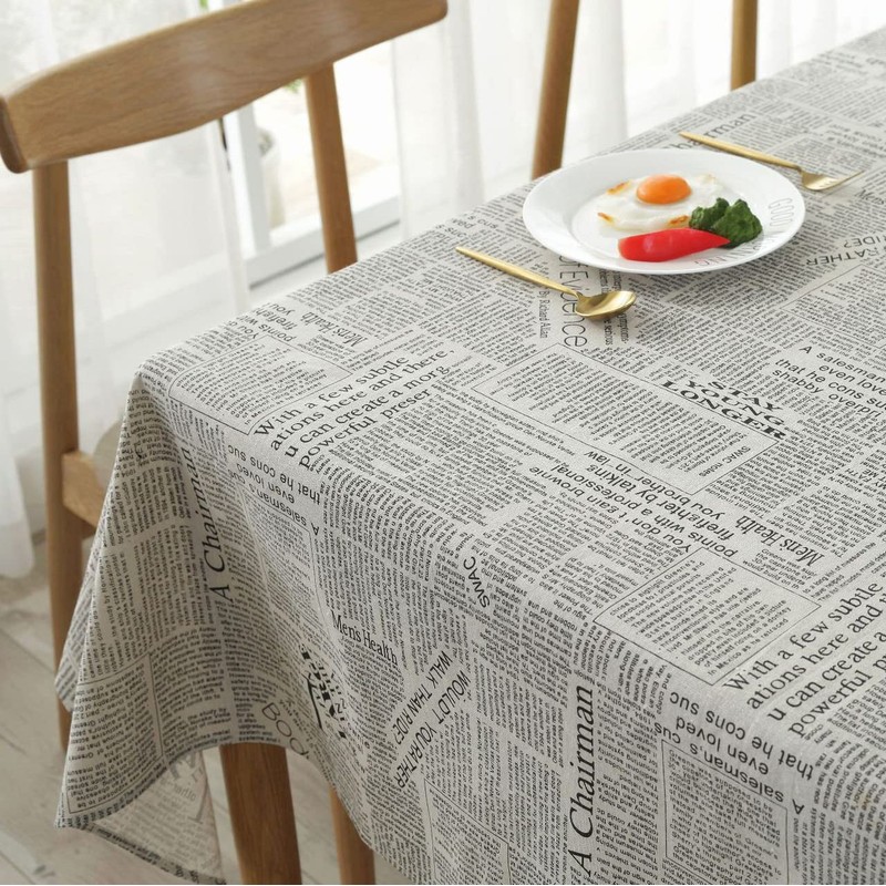 C-RAYS Tablecloth, English Letters, Newspaper, English Newspaper, Dining Table, Kitchen