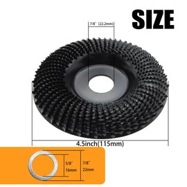 3-Pack Wood Carving Disc 4.5 Inch Wood Shaping Wheel Titanium Steel Grinding Shaping Disk Grinder 4.5'' x 7/8'' Arbor