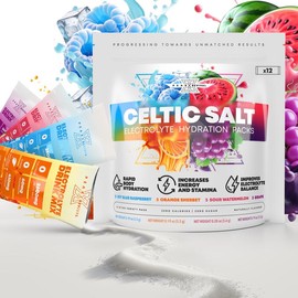 Peak Revival Celtic Salt Mineral Electrolyte Hydration Variety Pack (12 Packs) Sodium, Magnesium & Potassium. Dietary Supplement Good for Energy & Stamina, Rapid Hydration and Performance