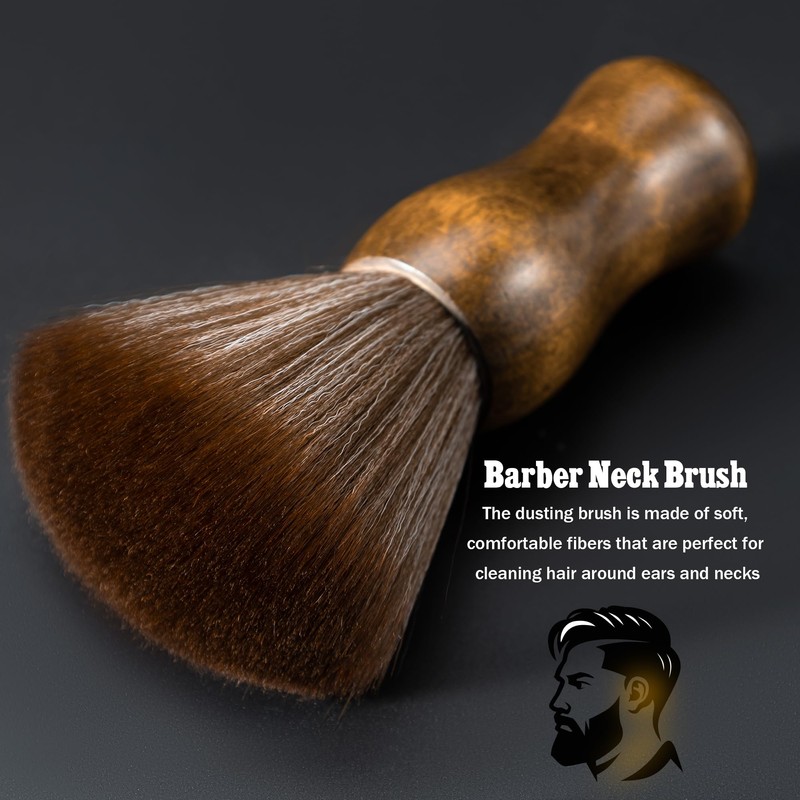 SALONSILK Barber Neck Duster Shaving Brush Set, 5 in 1