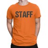 NYC FACTORY Men's Staff Tee Distressed Design (Orange-Black, 3XL)