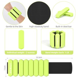 DOOHALO Ankle Weights Wrist Weights for Women Adjustable Weights Arm Leg Weighted Wristbands for Walking Pilates Yoga, Aerobics 2 Pieces in Set 2lb per Set (GREEN)